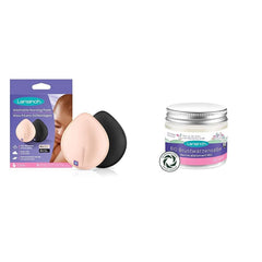 Lansinoh Jasnoróżowe i czarne, zmywalne wkładki laktacyjne - 8 sztuk, ultrachłonna i BIO maść na sutki Akcesoria Żywność i karmienie piersią Sklep Bebe Naty