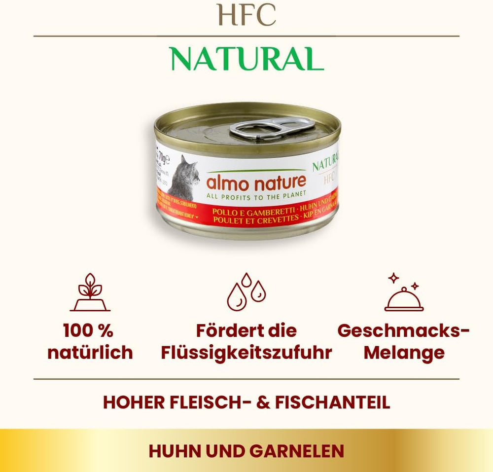 Almo Nature HFC Hrană umedă naturală pentru pisici - Rețete asortate cu pui - 6 x 70g
