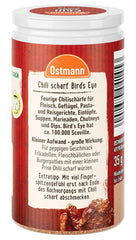 Ostmann Gewürze - Chili scharf Ptasie oko | Féurige Scharfe für Fleischgerichte und Eintöpfe | 35 g w Der Streudose