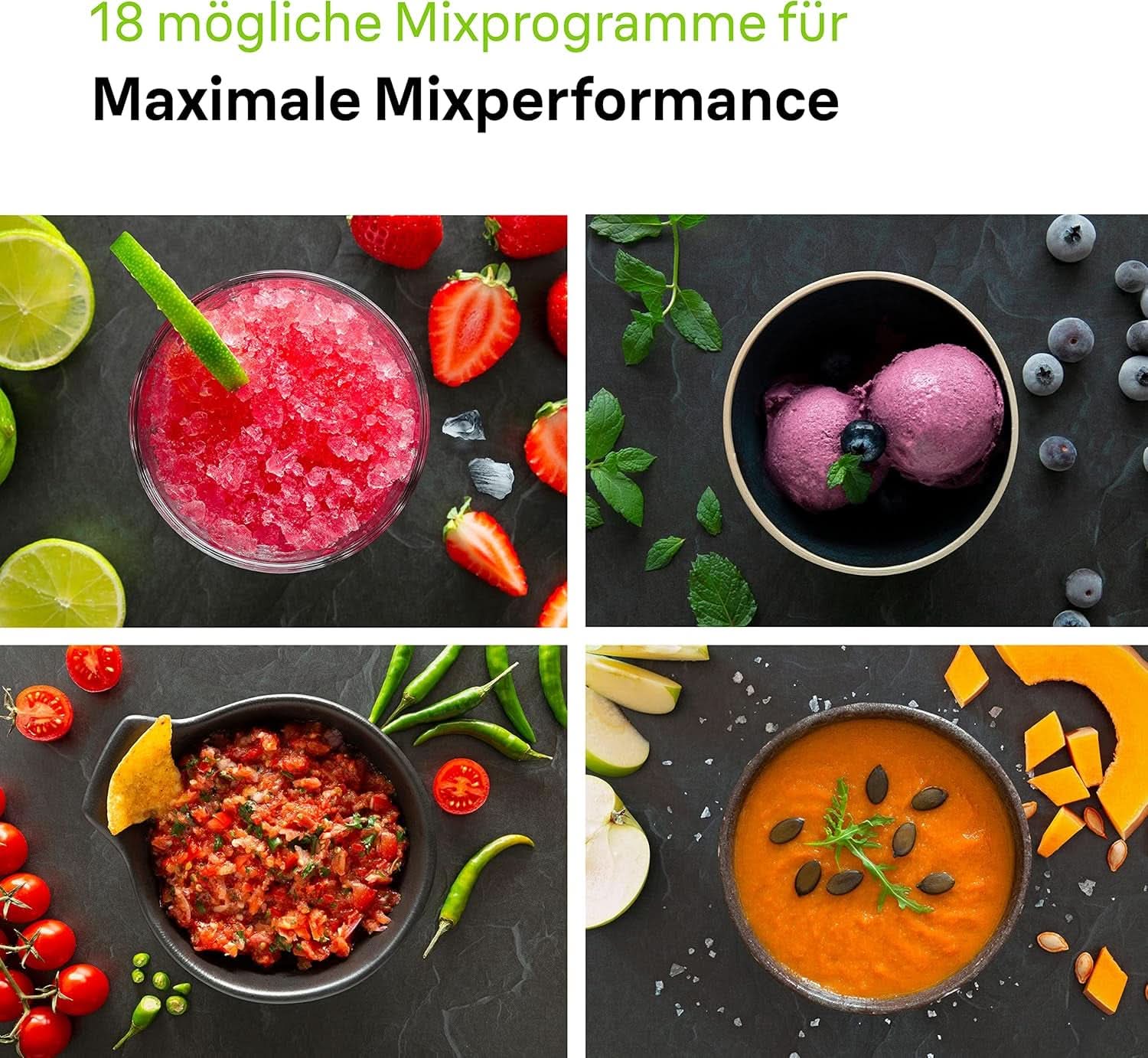 Braun Hochleistungsmixer Powerblend 9 JB9040 – Mikser stojący Mit Glas-Mixkrug, 18 programów Mix, 10 Geschwindigkeiten + Pulsefunktion, Heiße Suppen Funktion, Reinigungsprogramm, Stampfer, 1600 W, Schwarz Kitchen Naty Shop