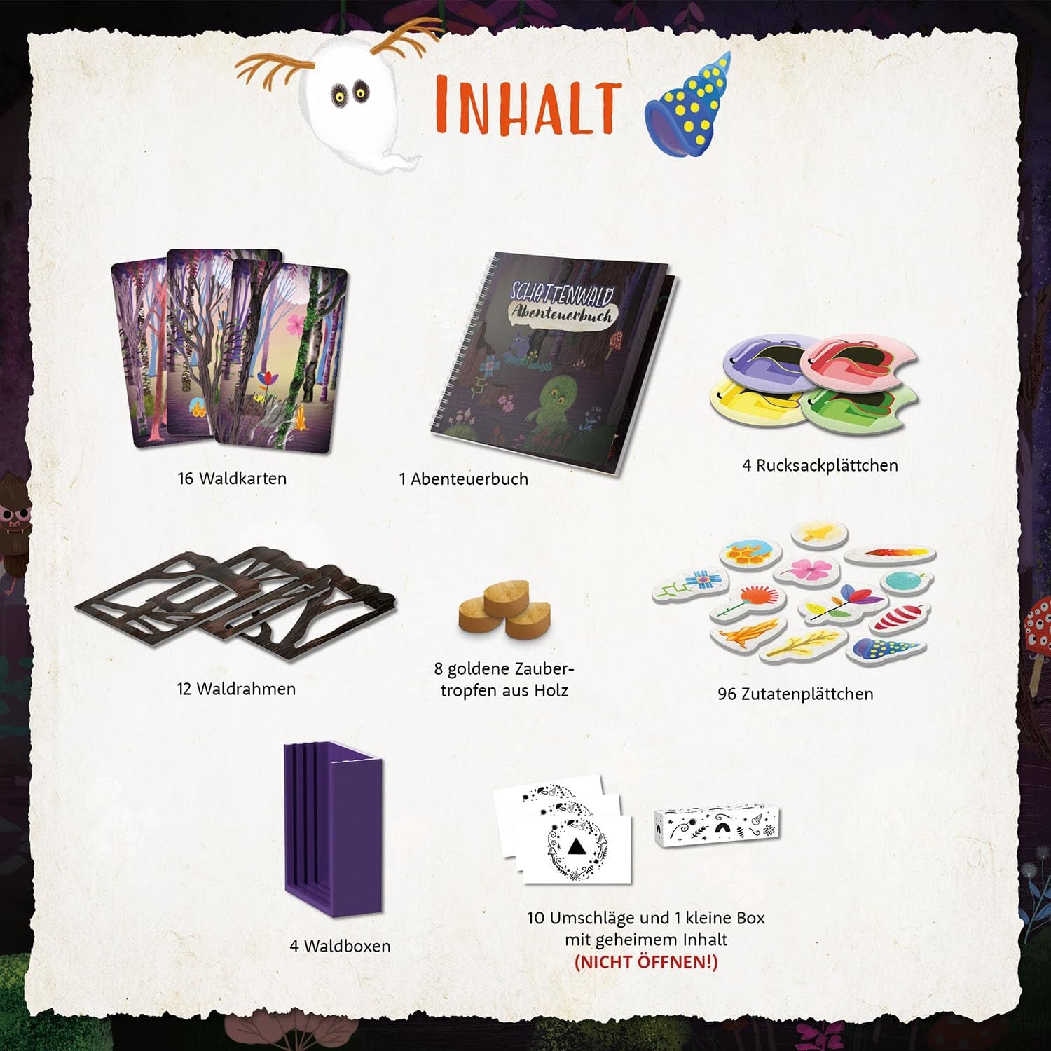 Kosmos 685027 Forest of Shadows, gra kooperacyjna dla 2-4 lat, 7 lat i więcej, gra planszowa dla dzieci, z doskonałym materiałem 3D, w 18 rozdziałach z około 15 minutami gry