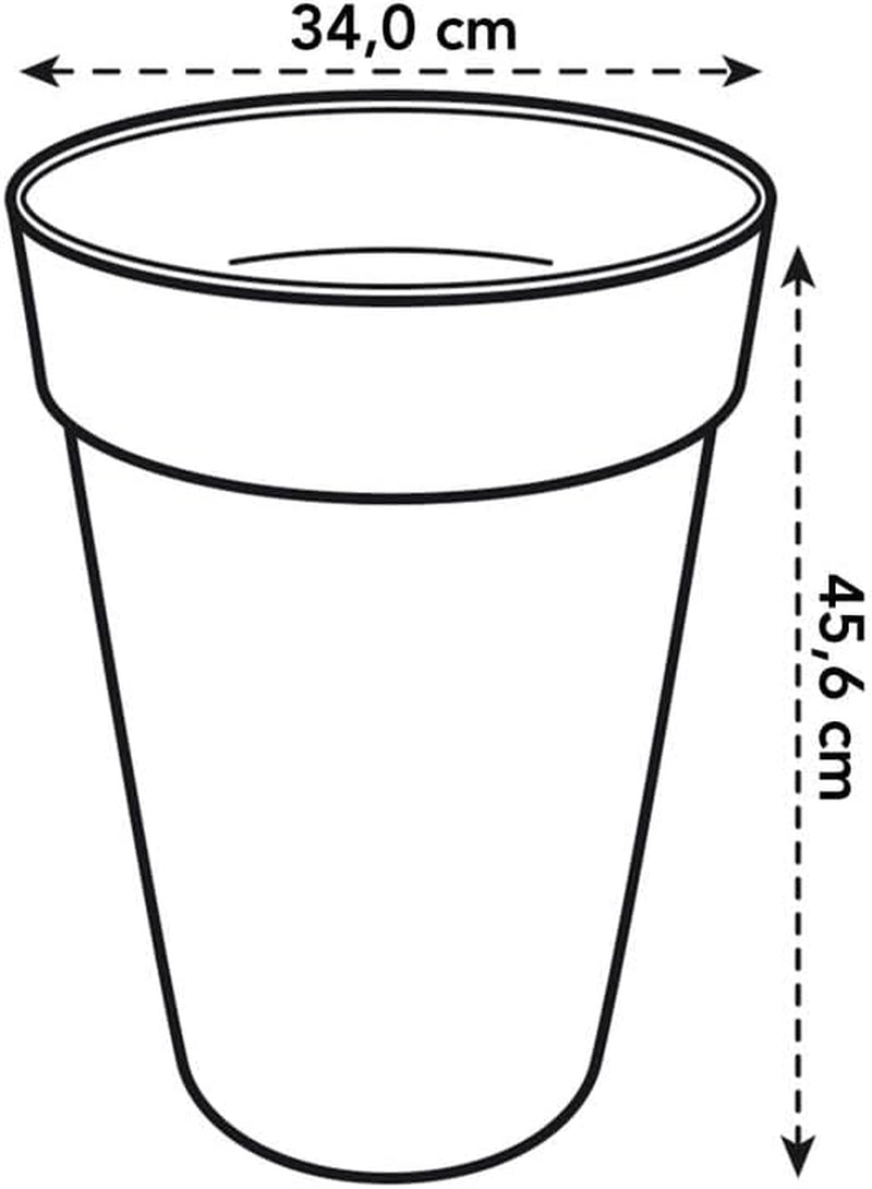 elho Loft Urban Round Tall 35 - Ghiveci de flori pentru exterior - Ø 33,5 x H 45,3 cm - Alb/Alb