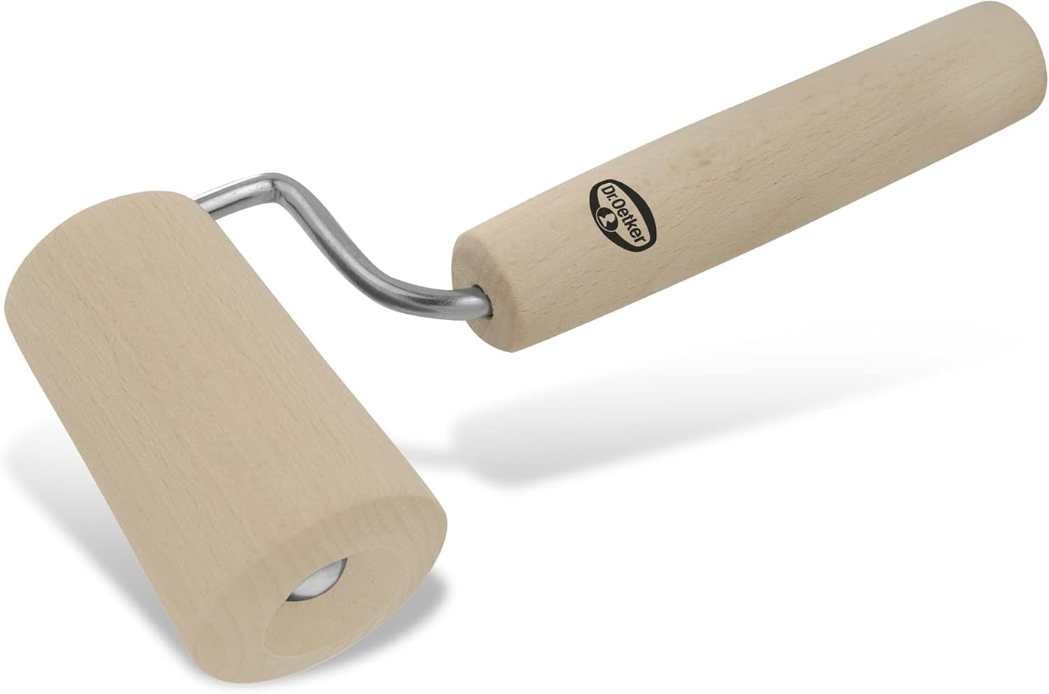 Dr. Oetker Teigroller aus Holz – Teigrolle aus wysokiej jakości Buchenholz – Perfekt für round und eckige Formen – ok. 18 x 7 cm, Rolle Durchmesser ok. 4,5cm