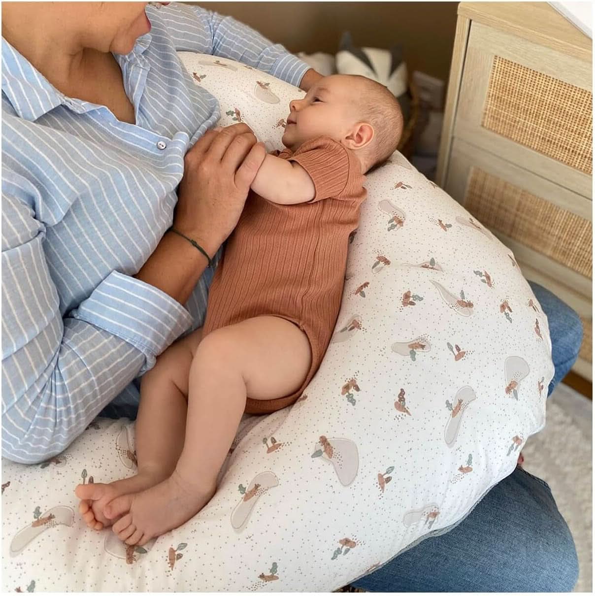 Poduszka ciążowa - Poduszka do karmienia - Poduszka wielofunkcyjna 2 w 1 - Zdejmowany pokrowiec 78 X 44 cm Akcesoria Żywność i karmienie piersią Sklep Bebe Naty