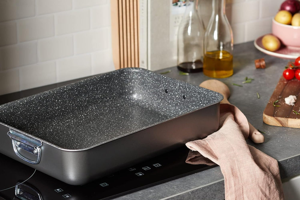 Alluflon Tradition Italy Forma do lasagne, aluminium, kolor czarny, 35 x 25 cm Formy i blachy do pieczenia Naty Shop