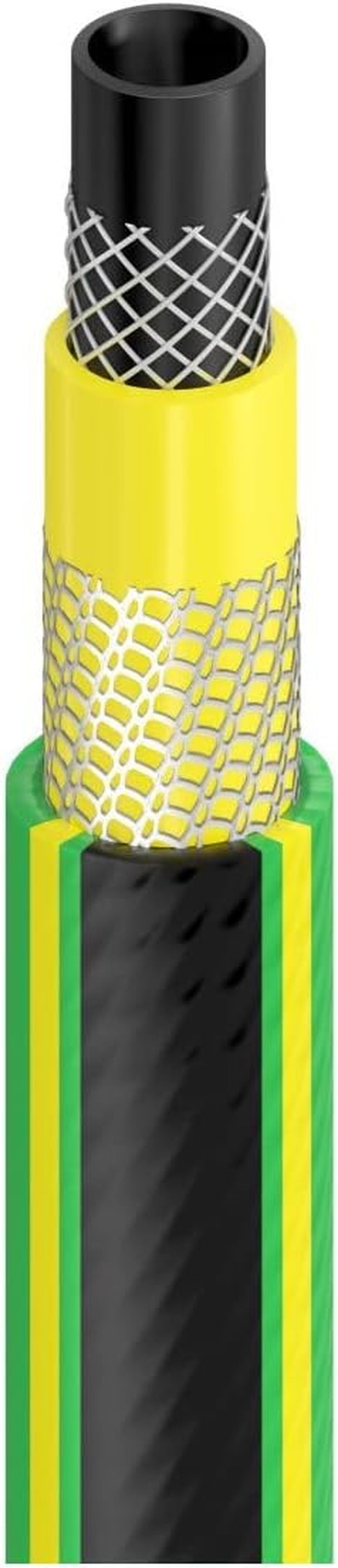 Furtun de grădină Cellfast GREEN ATS2, durabil, flexibil, cu 5 straturi, împletitură încrucișată ATS2, rezistent la UV și alge, fără metale grele, 30 bar, -20/+60°C pe termen scurt, 3/4", 20m