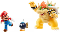 Nintendo Super Mario Bowser 18 cm vs. Zestaw figurek Mario (fala 1) Figurki Naty Shop