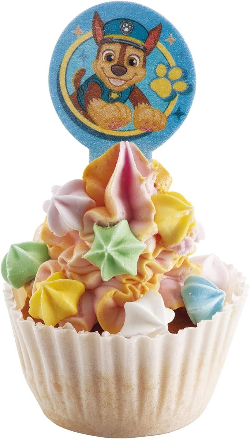 Dekora, Dekorapin Psi Patrol jadalne dekoracje na ciasto, 20 jadalnych wafelków papierowych - 6,5 x 4 cm Naty Shop