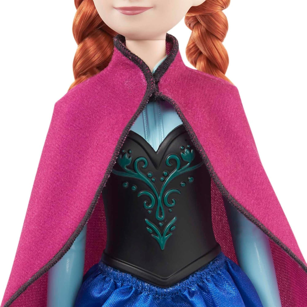 Lalka Mattel Disney Princess Anna, lalka Królowej Lodu, czesane włosy, telefon komórkowy, w kombinezonie podróżnym, odpinana peleryna, prezenty Disneya, zabawka 3-letnia, lalki HLW49 Naty Shop