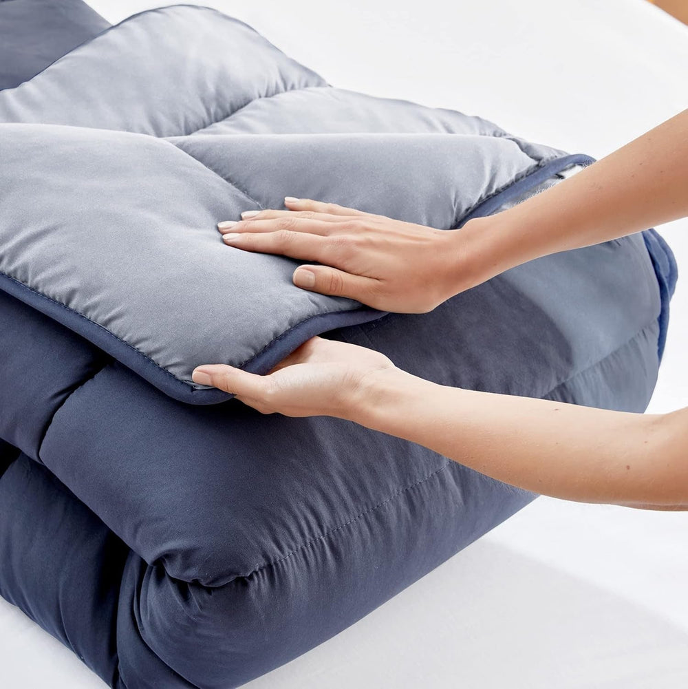 Pikolin Home - Dwustronna kołdra 300 G - Dwukolorowe wypełnienie nordyckie - Do łóżka 135 - Przytulna, ciepła, oddychająca, musztardowy żółty, 220 X 220 Cm Kołdry i kołdry Naty Shop