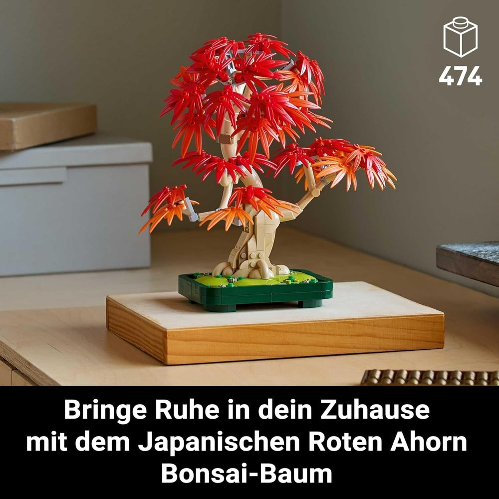 LEGO Botanicals Arțar roșu japonez - Arbore Bonsai - Kit plantă artificială cu frunze roșii și portocalii, plus bol - Decor pentru casă - Idee cadou pentru adulți - 10348 Seturi de constructie Besuche den LEGO-Store