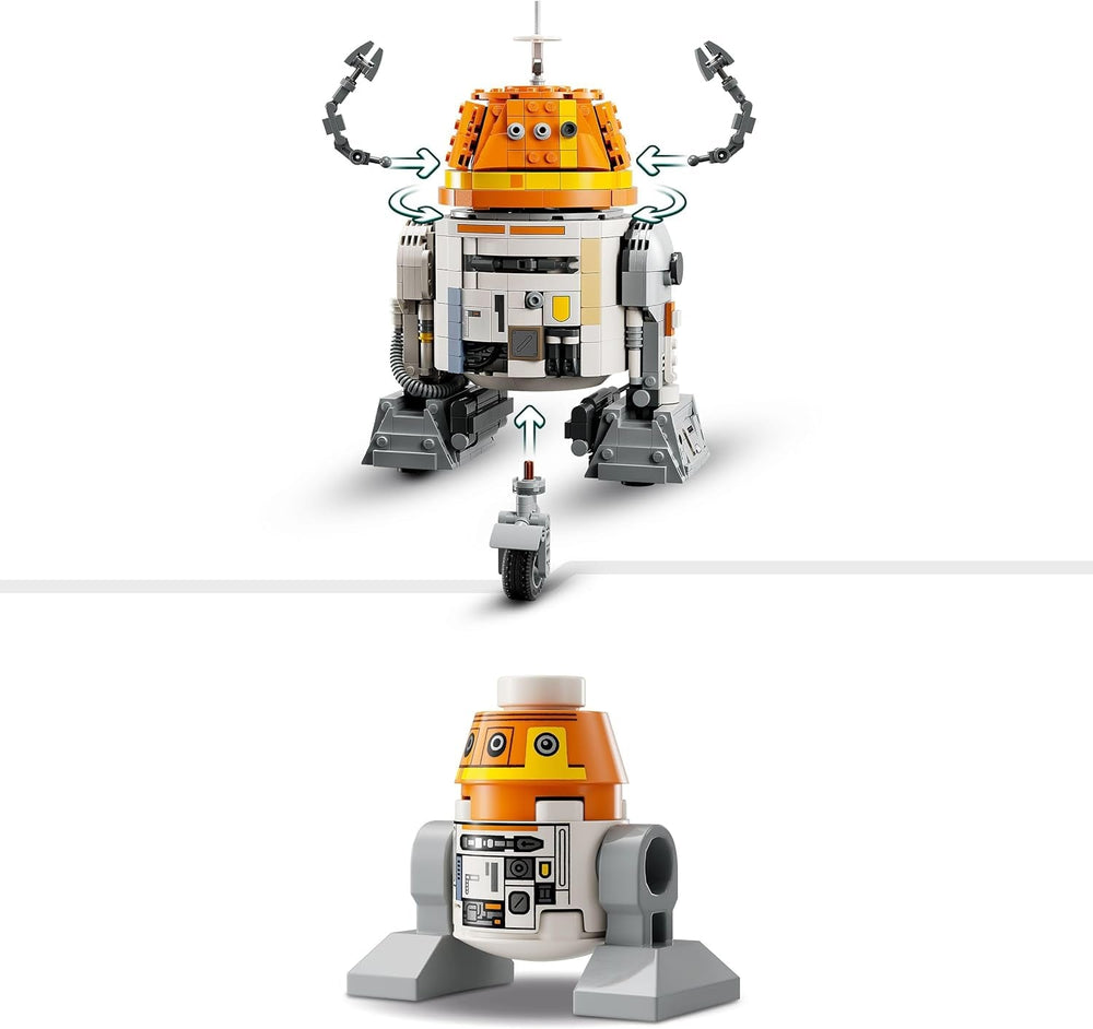 Figurka LEGO Star Wars 75416 Ahsoka Astromech Droid Chopper (C1-10P) - zabawka z ruchomą głową, odłączanymi ramionami i centralnym kołem - prezent dla fanów Ahsoki, chłopców i dziewcząt powyżej 10 lat Zestawy do budowania Besuche den LEGO-Store