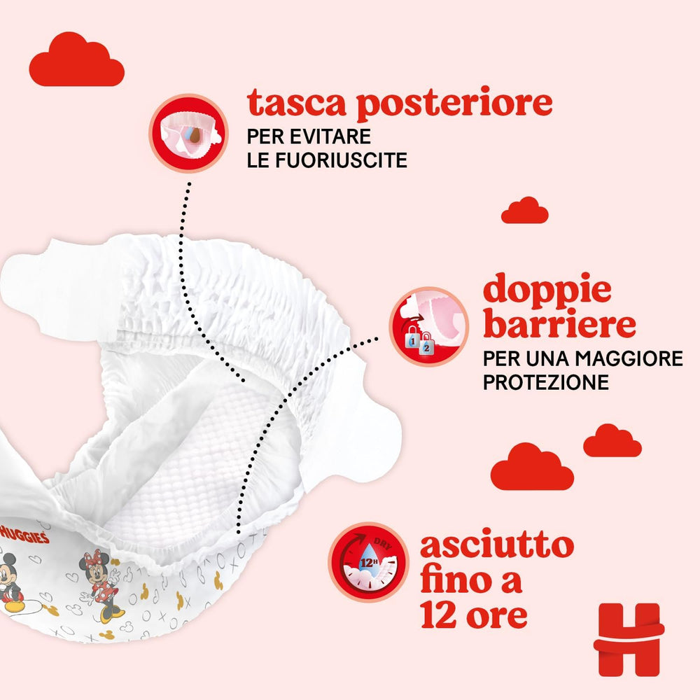 Pieluszki Huggies Ultra Comfort/Little Movers, rozmiar 3 (4-9 kg), wzór Disneya, chłonne, pełna ochrona, 126 sztuk