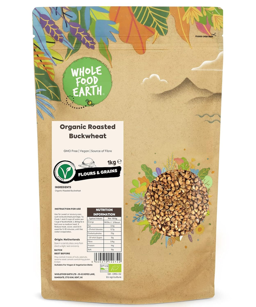 Wholefood Ziemia ekologiczna prażona kasza gryczana, 1 kg