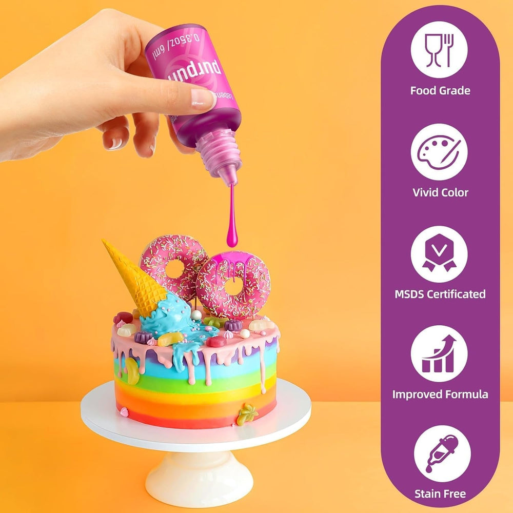 Barwnik spożywczy 18 kolorów x 6 ml, płynny barwnik spożywczy, zestaw barwników spożywczych, barwniki do pieczenia do dekorowania ciast, barwnik spożywczy do ciast, makaroniki, lukier, kremówka, akcesoria do pieczenia DIY
