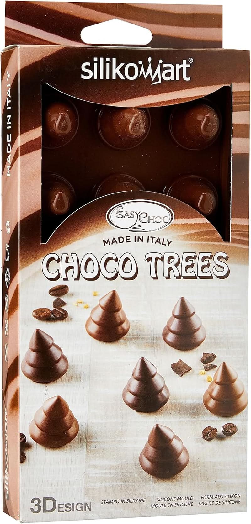 Silikomart 199384, Matriță 3D pentru ciocolată Flacără Bucatarie Naty Shop Choco Trees