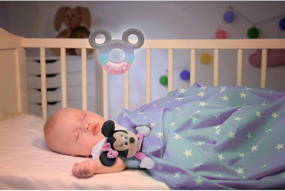 Clementoni 17396 Disney Baby Minnie Sound & Colour Lamp Night Light White Music 0 luni + Jucarii Bebe Naty Shop