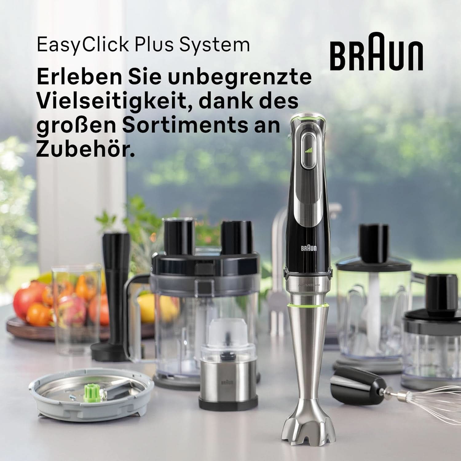 Braun Multiquick 9 MQ 9147X – Mit Stabmixer 5 w 1 Mit Standmixer-Aufsatz, Zerkleinerer, Kartoffel- & Gemüsestampfer & Schneebesen, Stufenlose Geschwindigkeitssenstellung, 1200 W, Schwarz/Edelstahl Kitchen Naty Shop