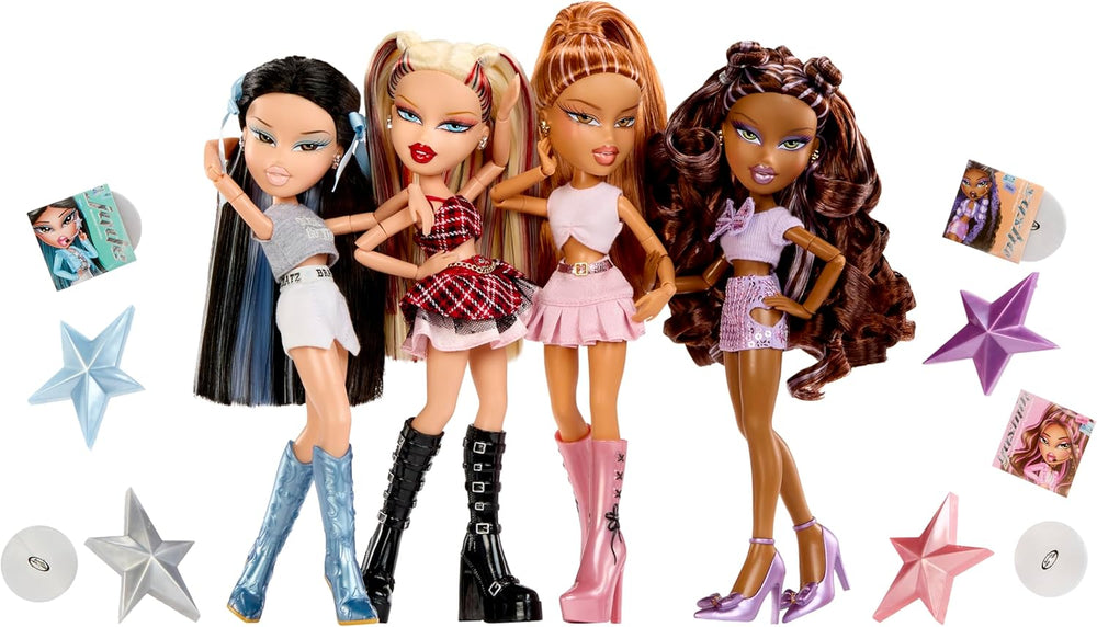 BRATZ Pop Starz Yasmin – Păpușă la modă cu talisman de colecție, ținută și accesorii muzicale