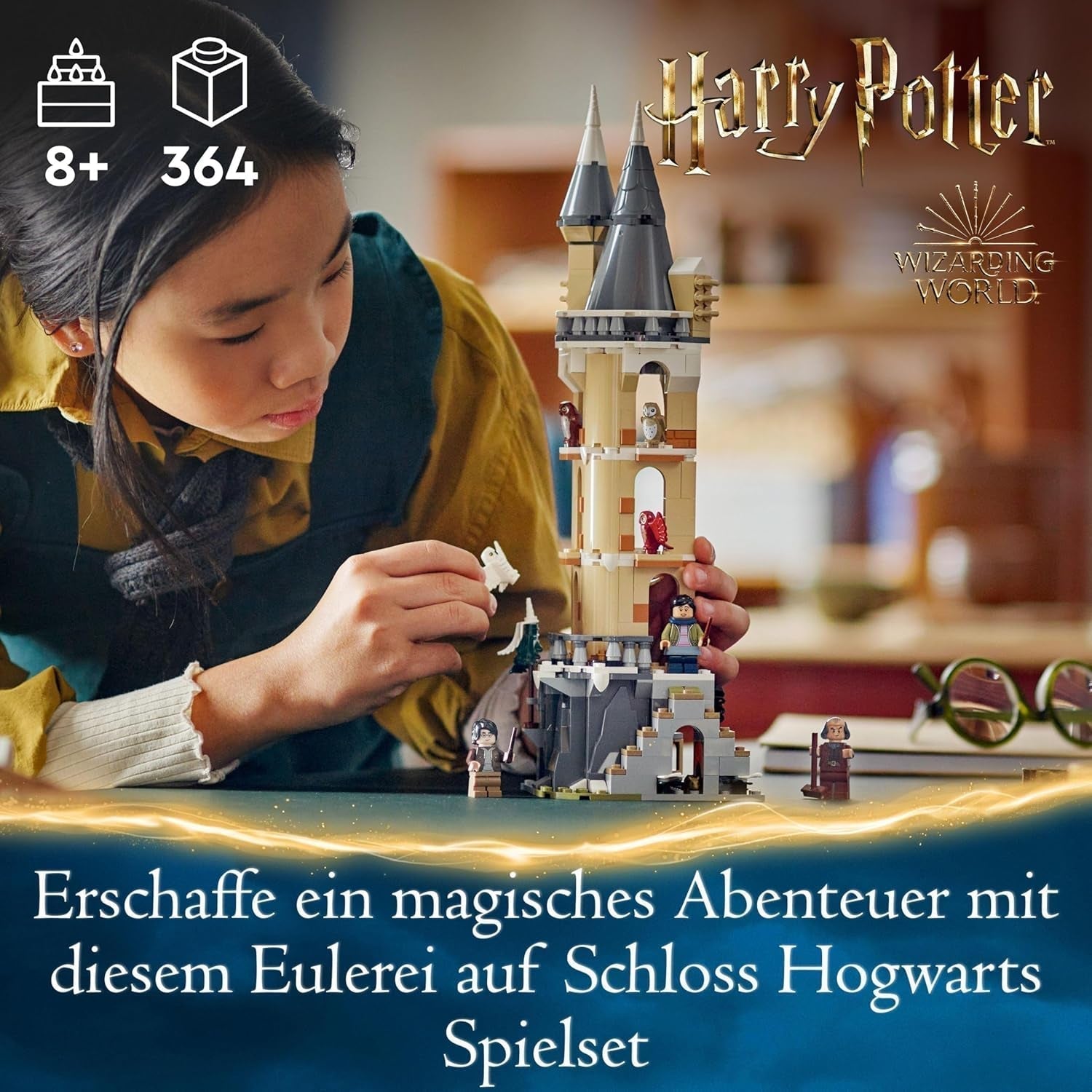 LEGO Harry Potter Sowa w zamku Hogwart, zestaw przygodowy ze zwierzętami i trzema minifigurkami, zabawka filmowa dla dzieci, prezent dla dziewcząt, chłopców i wszystkich fanów od 8. roku życia 76430 Zestawy do budowania Besuche den LEGO-Store