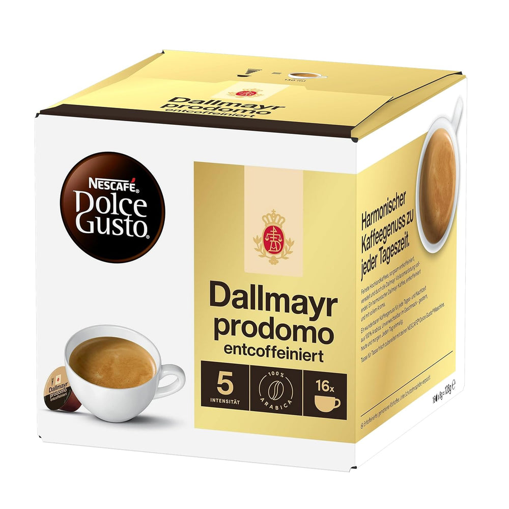 NESCAFÉ DOLCE GUSTO DALLMAYR prodomo entcoffeiniert Kaffeekapseln 3er Pack (3 x 16 Kapseln)