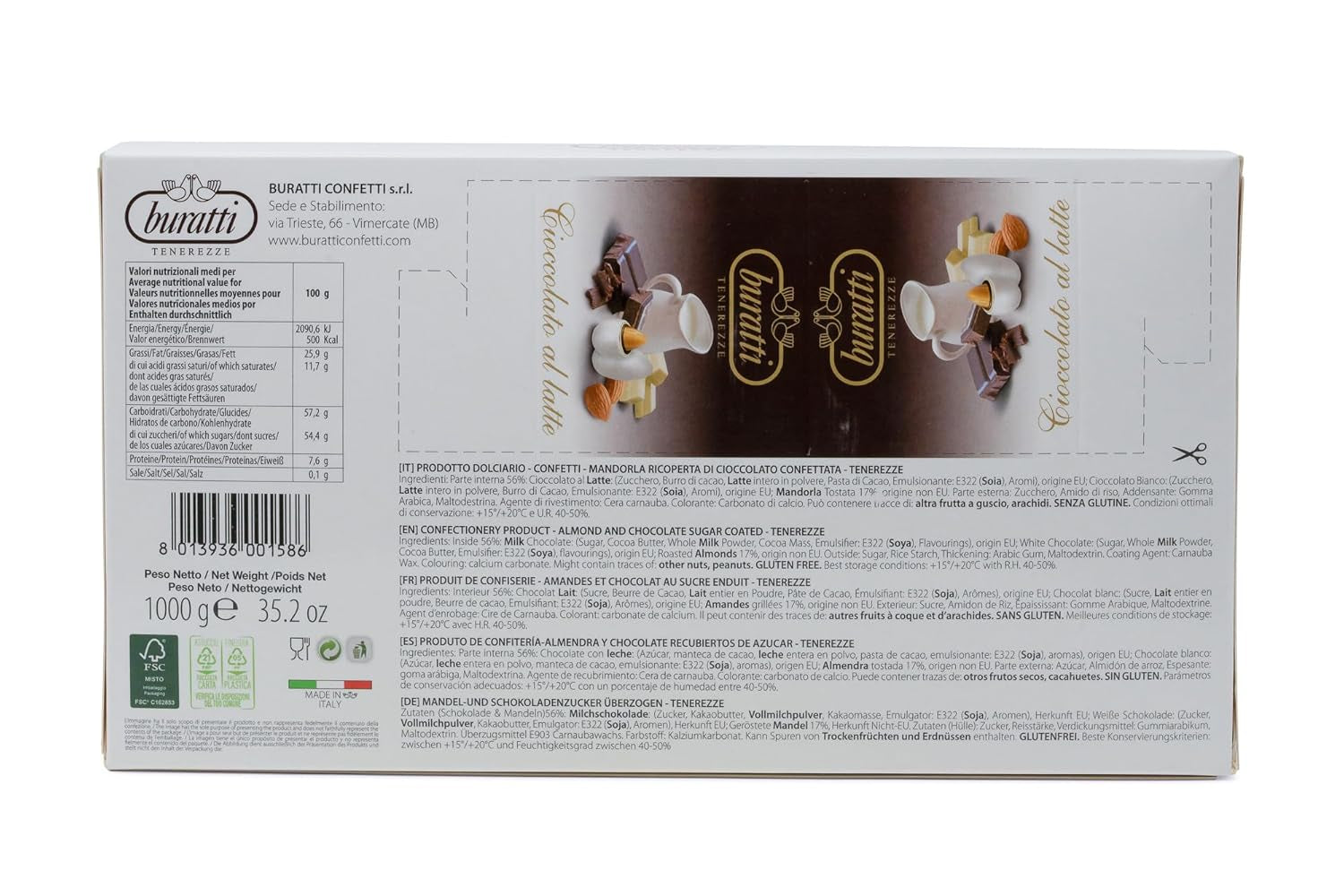 Migdały oblane białą czekoladą Tenerezze, 1 szt