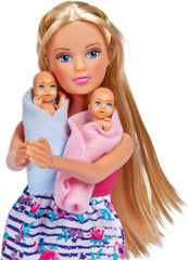 Simba 105733333 - Steffi Love Welcome Bliźniaki, Lalka w ciąży, Z bliźniakami, Z przewijakiem i wanną, Akcesoria, Lalka do ubierania, 29 cm, Dla dzieci od 3 lat i więcej Lalki Naty Shop