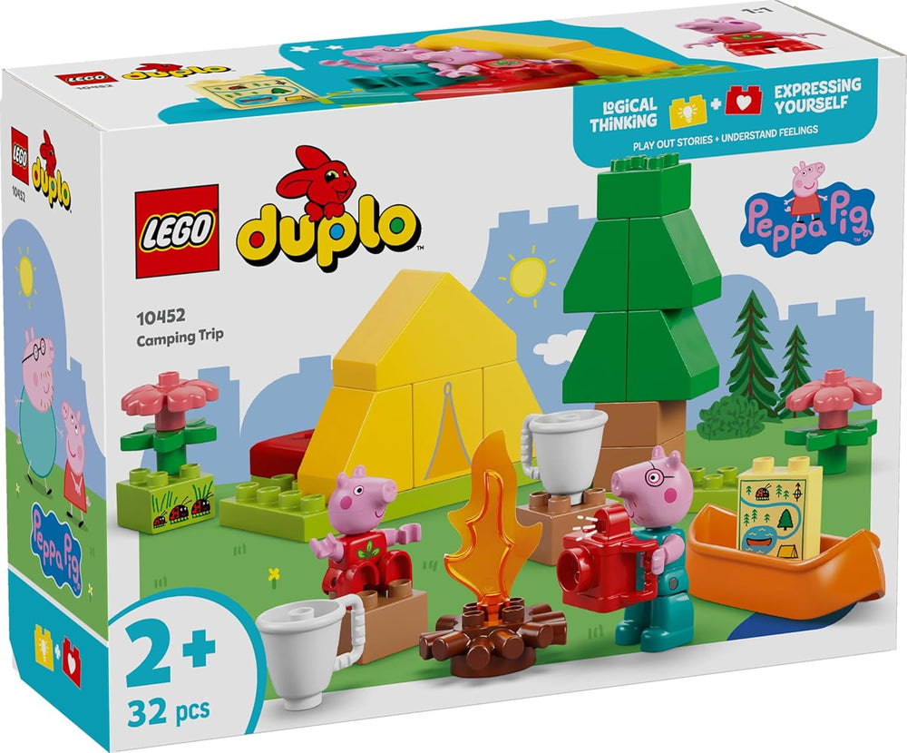 LEGO DUPLO Peppa Wutz Camping Trip - jucărie educativă pentru băieți și fete de la 2 ani - include cort, canoe, foc de tabără și 2 minifigurine - jucărie pentru activități motorii, sortare după culoare 10452 Seturi de constructie Besuche den LEGO-Store
