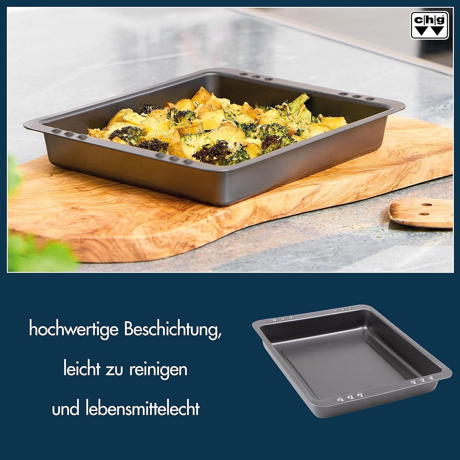 Chg Backform, ILAG Special 2-Schicht Antihaftbeschichtung, Sonstige, Jewells Ca. 28,5 x 23 x 4 cm, 9878-41, Jewells Ca. 28,5 X 23,0 X 4,0 Cm Formy i blachy do pieczenia Naty Shop