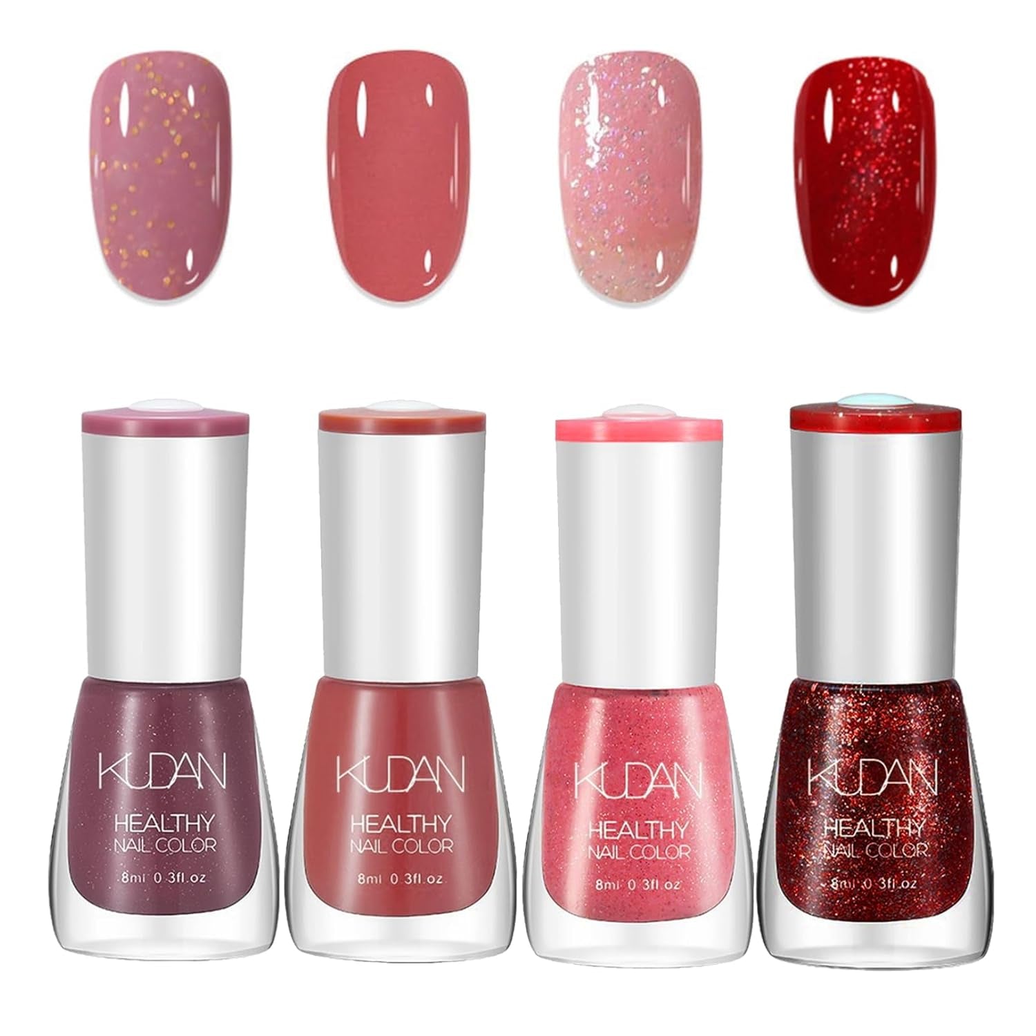 4-częściowy zestaw lakierów do paznokci - szybkoschnący, długotrwały lakier do paznokci na bazie wody - lakier do paznokci DIY (zestaw 4-częściowy w stylu Nude Normal)