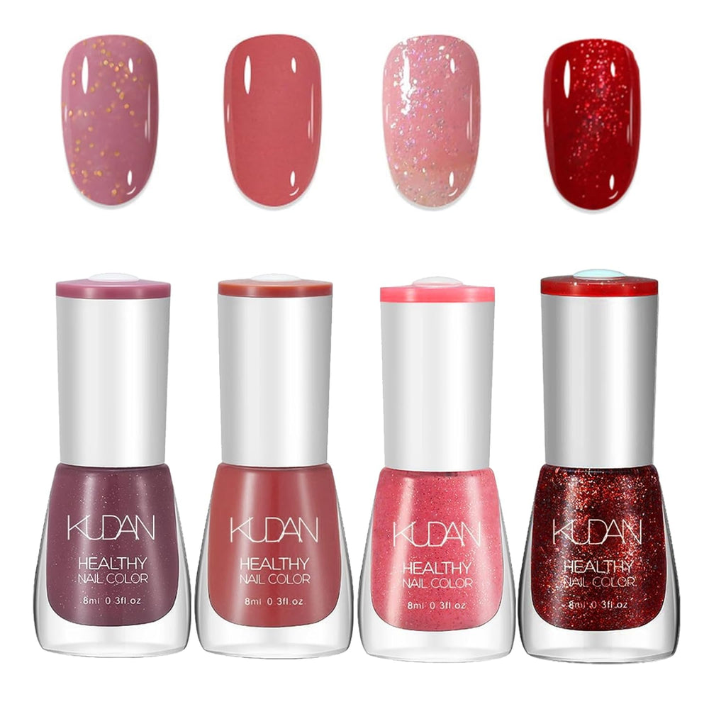 4-częściowy zestaw lakierów do paznokci - szybkoschnący, długotrwały lakier do paznokci na bazie wody - lakier do paznokci DIY (zestaw 4-częściowy w stylu Nude Normal)