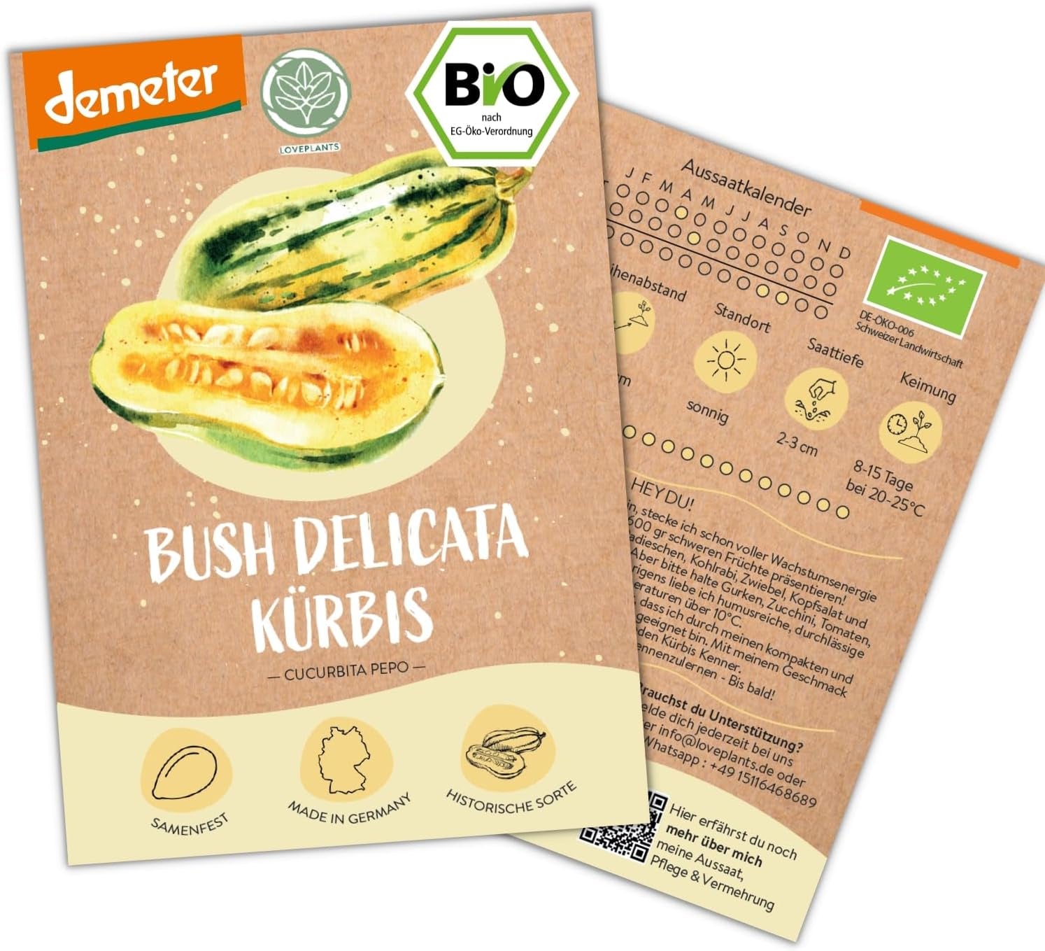 Organiczne nasiona ogórka meksykańskiego Mini, 10 nasion ogórka przekąskowego, wysoka zdolność kiełkowania, certyfikat Demeter i zapylanie otwarte | LOVEPLANTS Balkon Ogród Podwyższone Nasiona Warzyw - Schedyczne Odmiany Warzyw