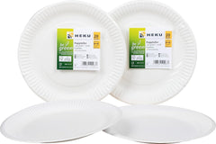 HEKU 191-pcs. Set petrecere SUA I Farfurii de hârtie Ø23Cm, cești roșii, șervețele cu 3 straturi 33X33Cm, culegător de decorațiuni, lanț de fanioane 10M I Perfect pentru petreceri tematice și sărbători naționale