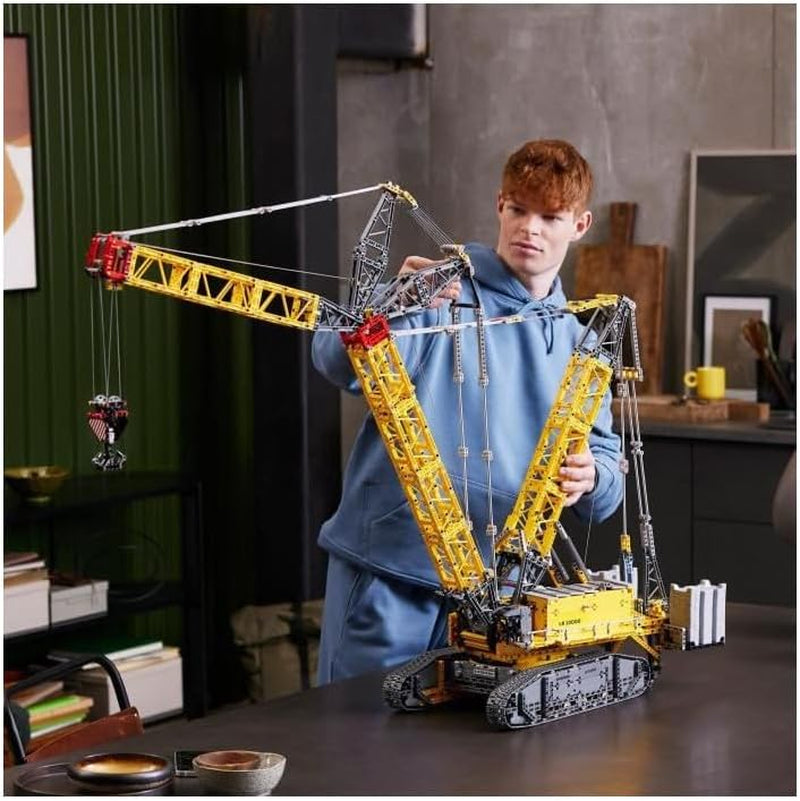 LEGO Technic Liebherr LR 13000 Dźwig gąsienicowy, zbuduj najlepszy model zdalnie sterowanego pojazdu budowlanego z aplikacją Control+, dźwig z wciągarką i ramieniem podnoszącym, duży zestaw modelowy dla dorosłych 42146 Besuche Den Zestawy konstrukcyjne LEGO-Store