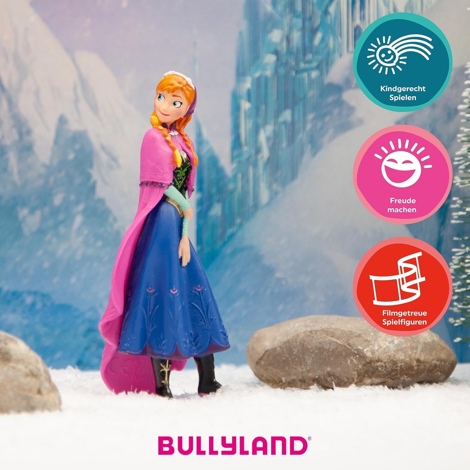 Bullyland 12960 - Spielfigur Prinzessin Anna aus Walt Disney Die Eiskönigin, ca. 9,5 cm, detailgetreu, ideal als kleines Geschenk für Kinder ab 3 Jahren