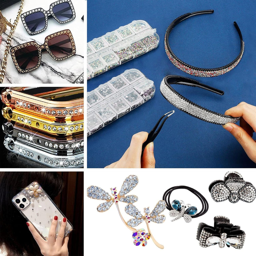 ANGNYA 4000 Stück Strasssteine Nägel Nail Art Strasssteine Dekorationen Nagelsteine Für Nail Art Zubehör Und Klare Kristall Strasssteine Handwerk Mit Pick up Pinzette Und Strass Picker Dotting Pen…