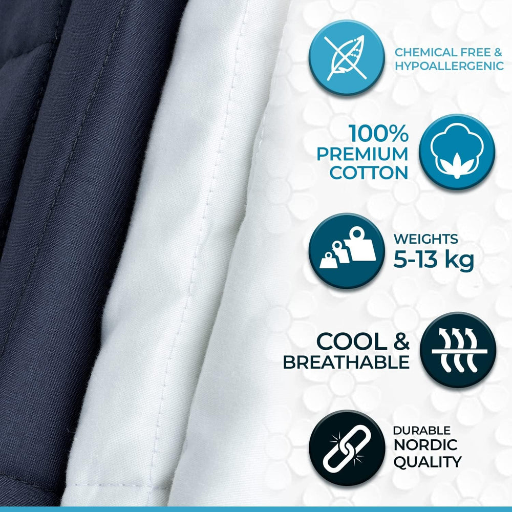 Koc obciążany Polar Night dla dorosłych 150 X 200 cm, 9 Kg - Koc obciążany do głębokiego snu, koc ciężki, koc terapeutyczny ze 100% mikrofibry, koc relaksacyjny Oeko-Tex® 100 Comforter Standardowe łóżka i koce Polar Night