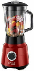 Russell Hobbs Standmixer [1,5L Glasbehälter] Desire Rot (Starker 0.9PS Motor, Impuls-/Ice-Crush-Funktion, Edelstahlmesser, Bpa-Frei Mixer, Elektrischer Zerkleinerer, Smoothie-Maker) 24720-56 Mama si Copilul Naty Shop Glas Standmixer