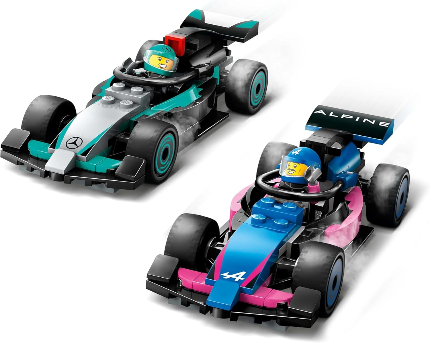 LEGO City Garaż F1 z samochodami wyścigowymi Mercedes-Amg i Alpine - Samochód wyścigowy Formuły 1 z 2 kierowcami i 4 mechanicznymi minifigurkami - Prezent dla chłopców i dziewcząt w wieku 7+ oraz fanów 60444 Besuche den LEGO-Store Zestawy konstrukcyjne