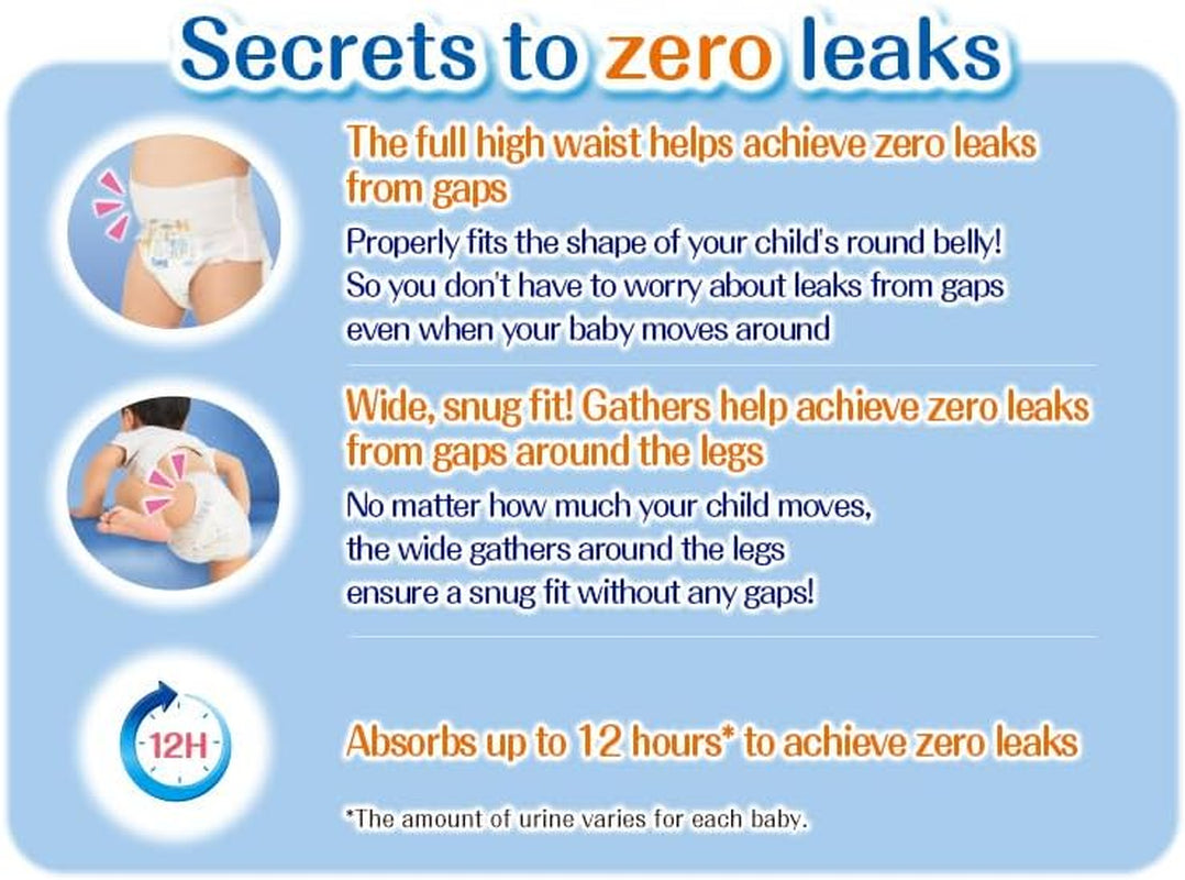 Pieluchy PBL dla dziewczynek (12-22 kg.) - Pieluchy dla dziewczynek, 1-5 lat, 38 szt., rozmiar 4, ochrona przed moczem i stolcem, wodoodporne, wzór kreskówkowy, jednorazowe, bez parabenów, 35cm x 34cm x 11cm