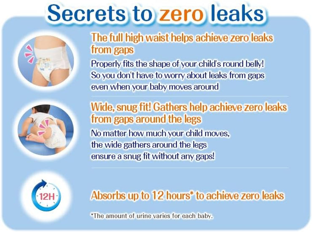 Pieluchy PBL dla dziewczynek (12-22 kg.) - Pieluchy dla dziewczynek, 1-5 lat, 38 szt., rozmiar 4, ochrona przed moczem i stolcem, wodoodporne, wzór kreskówkowy, jednorazowe, bez parabenów, 35cm x 34cm x 11cm