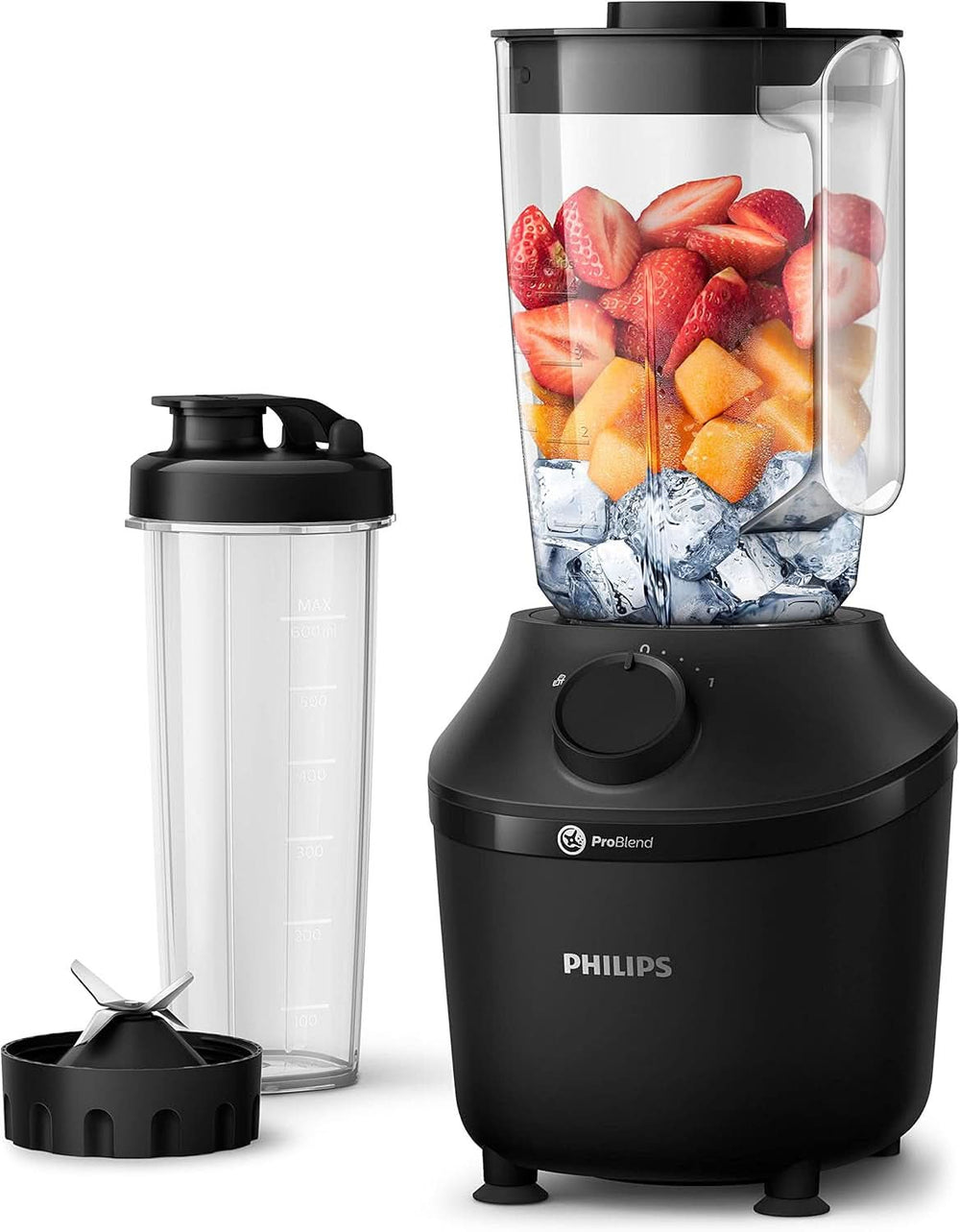 Mikser stojący i ekspres do smoothie Philips – 600 W, 2 litry piwa, aplikacja Homeid, 2 Geschwindigkeitsstufen + funkcja impulsowa, problem, funkcja kruszenia lodu (HR2291/41) Kuchnia Naty Shop 450 W