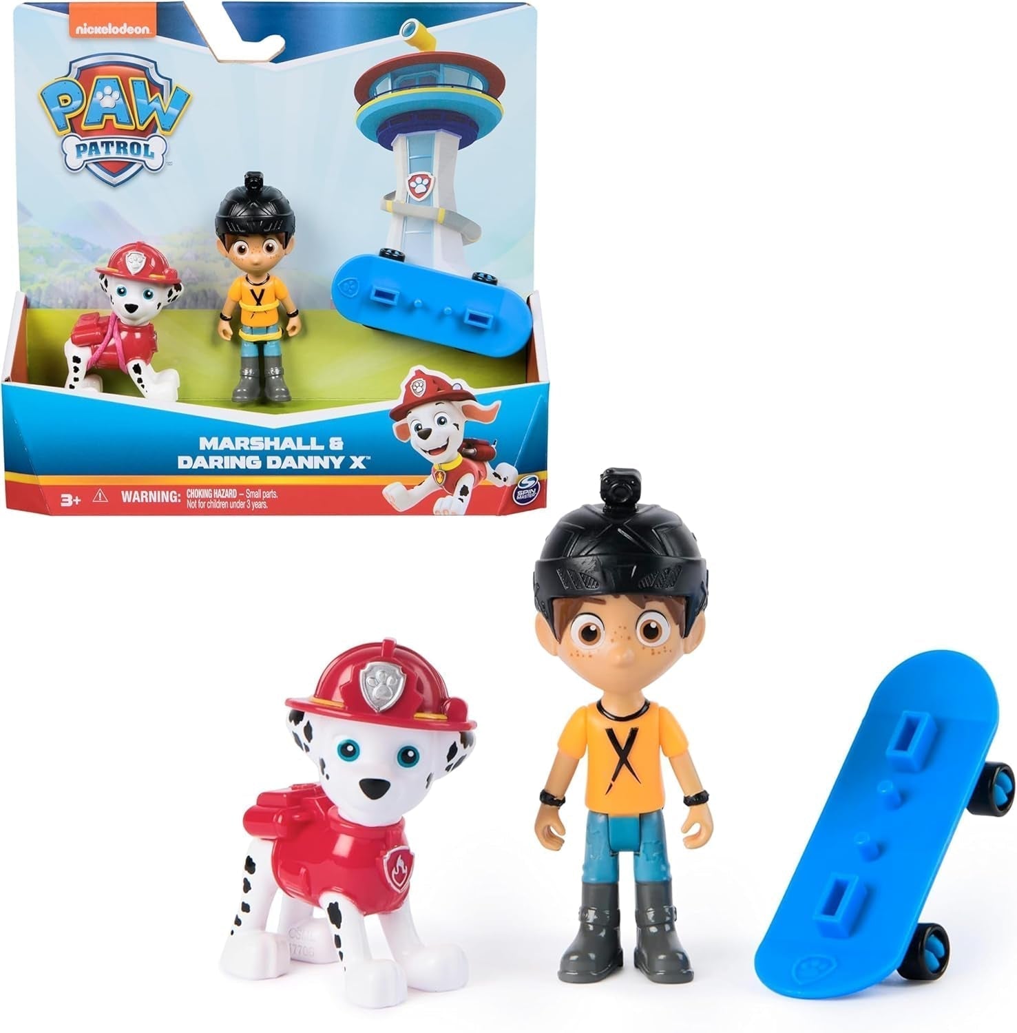 PAW PATROL Hero Pups - Set de figurine de acțiune cu 1 figurină de câine Chase, 1 figurină de pisică chaos și 1 figurină de primar know-it-all, jucărie potrivită pentru copii cu vârsta de peste 3 ani Action figures Naty Shop Marshall Denny X