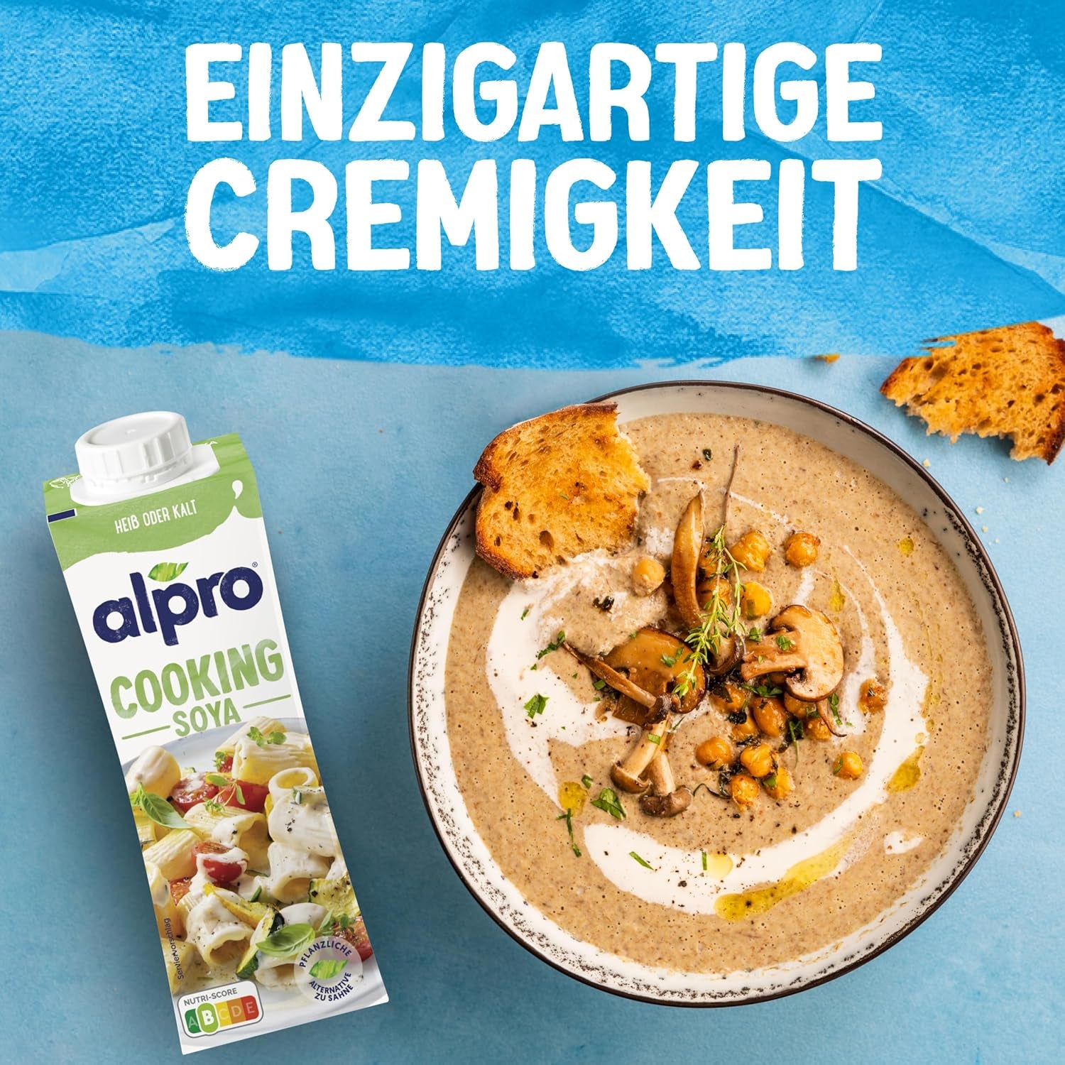 Alpro Cooking Soya – Vegan Kochcreme aus Soya o neutralnym smaku do dań na ciepło i na zimno – 15 x 250 ml