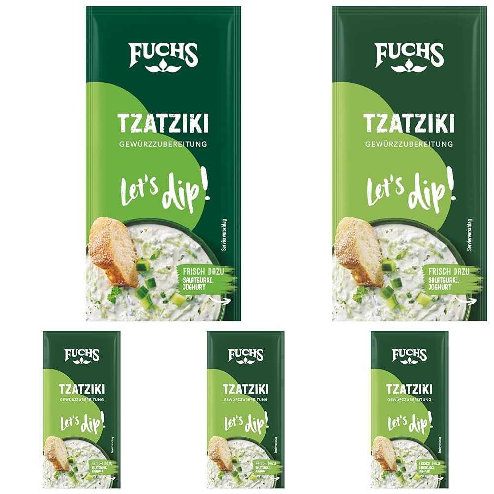 Fuchs Gewürze – Zanurzmy się! Tzatziki Gewürzzubereitung, Gewürz für die Zubereitung von griechischem Tzatziki, 10 g w torebce