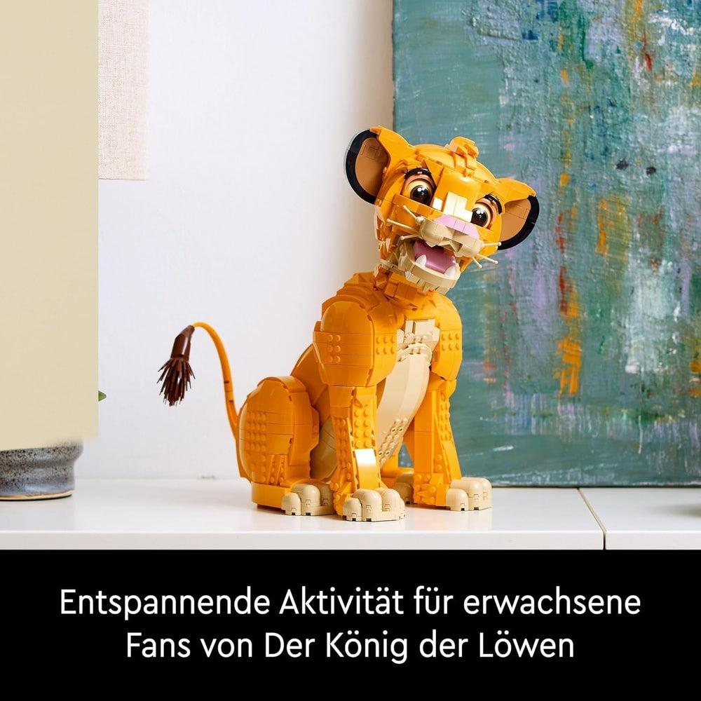 Lego — Disney Simba, młody król lew, zabawka do budowania do kolekcji z kreatywnymi figurkami zwierząt, relaksujące zajęcia dla dorosłych, pomysł na prezent dla kobiet 43247 Zestawy do budowania Besuche den LEGO-Store