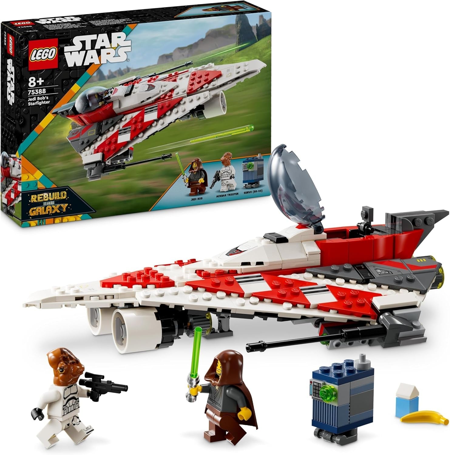 LEGO Star Wars Jedi Bob's Starfighter Zabawka do budowania Statek kosmiczny Klocki zabawkowe Popularne postacie Prezent urodzinowy dla chłopców Dziewczęta i wszyscy fani powyżej 8 roku życia 75388 Zestawy do budowania Beuche den LEGO-Store Default Title