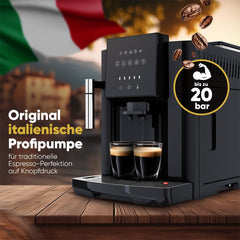 Espressor ProfiCook® complet automat cu spumator de lapte pentru cappuccino | Râșniță conică | cu funcție de încălzire a ceștilor | Pompă profesională italiană | Ecran tactil | Espressor | PC KAV 1281