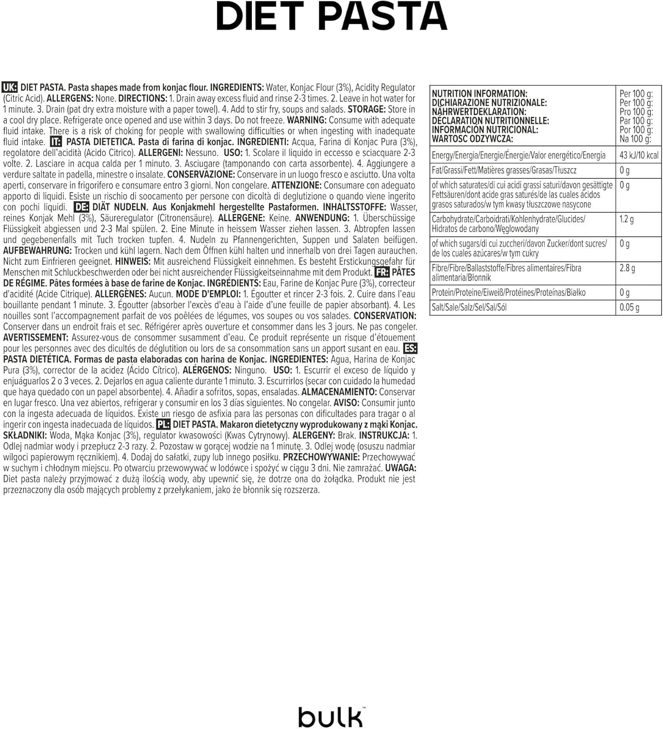 Makaron dietetyczny luzem 200g, opakowanie może się różnić