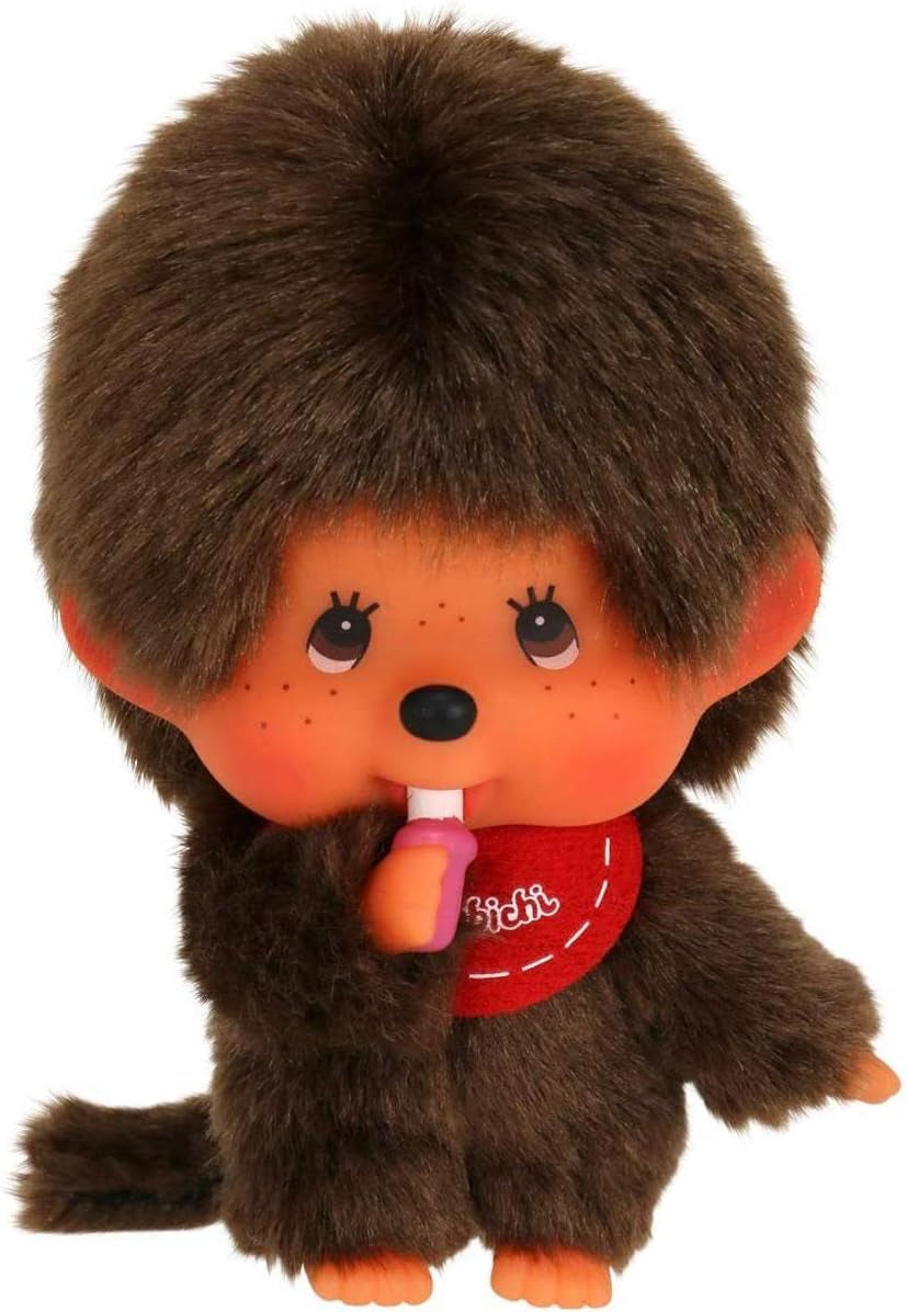 Bandai – Monchhichi Pinky Sakura Rose – Ikonisches Affenkuscheltier der 80er Jahre – Superweiches Kuscheltier 20 cm für Kinder – Spielzeug für Kinder ab 2 Jahren – 24289